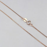 ANI 18K Rose Gold (AU750) Chain Necklace for Women Engagement Fine Jewelry Snake Chain for Pendant 16 inches or 18 inches