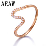 Solid 14K Rose Gold Round Moissanite Engagement Ring Band Lab Diamond Wedding for Women