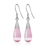 OMHXZJ Wholesale Fashion jewelry Girl woman man Men Red agate Drops water Opal cat's eye 925 sterling silver Stud earrings YS08