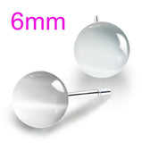 OMHXZJ Wholesale Fashion jewelry Girl woman man Men Red agate Drops water Opal cat's eye 925 sterling silver Stud earrings YS08