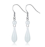 OMHXZJ Wholesale Fashion jewelry Girl woman man Men Red agate Drops water Opal cat's eye 925 sterling silver Stud earrings YS08