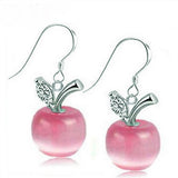 OMHXZJ Wholesale Fashion jewelry Girl woman man Men Red agate Drops water Opal cat's eye 925 sterling silver Stud earrings YS08
