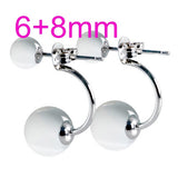 OMHXZJ Wholesale Fashion jewelry Girl woman man Men Red agate Drops water Opal cat's eye 925 sterling silver Stud earrings YS08