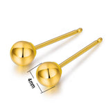 Trendy 18k Au750 gold bead ball stud earrings fine jewelry for ladies Women Mum girls 3-5mm optional wedding party birthday gift