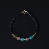 14K gold natural stone bracelets 6mm 8mm spinel crystal amazonite strawberry crystal 14k gold bracelets for women 14K jewelry