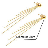 Classic Minimalist Ball 18K Gold bead Tassel Stud Earring for women girls Diameter 3 4 5mm optional real Au 750 stud earring