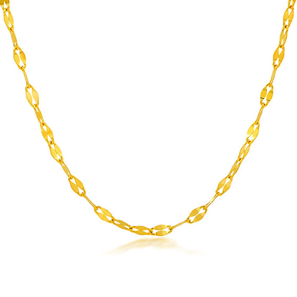 RINYIN Fine Jewelry Genuine 18K Yellow Gold Necklace Pure AU750 Sexy Mouth Chain 16
