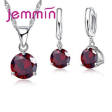 Jemmin Fast Shipping 925 Sterling Silver Weddings/ Engagements Necklace Pendant Earrings Sets For Women Fashion Jewelry