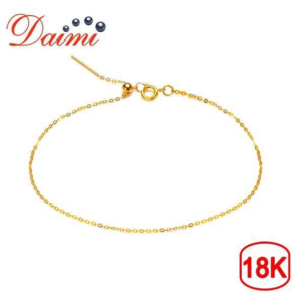 DAIMI Adjustable Pure Gold Chain Bracelet 18K Yellow Gold Chain Universal Chain Gold Bracelet Gift For Women