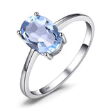 JewelryPalace Trillion 1.5ct Natural Sky Blue Topaz Birthstone Combination Ring Pure 925 Sterling Silver Senior Ladies Jewelry
