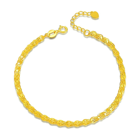 Trendy 18k yello gold or rose gold link bracelet for office career Women Mum girls wedding party birthday gift
