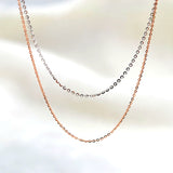 ANI 18K Rose Gold (AU750) Chain Necklace for Women Engagement Fine Jewelry O Letter Chain for Pendant 16 inches or 18 inches