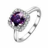New Trendy 2018 Hot Sale Wedding Rings Natural Amethyst Ring For Women Fashion 925 Silver Jewelry With Gemstone Party Gift