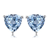 JewelryPalace Sky Blue Topaz 925 Sterling Silver Combination Stud Earrings For Women Beatuiful Jewelry 2018 New Hot Sale