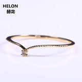 Vintage Solid 10k Yellow Gold Rose Gold Certified Natural Diamonds Ring Women Engagement Wedding Band Thin Elegant Ring