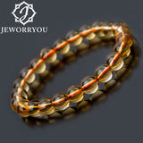 6-10mm Bright Citrine Bracelet Citrine Beads Natural Stone Bracelet Buddha Charms men's bracelets Bangles Jewelry Gift For Men