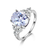 Multicolor Women's Rings With Oval Gemstone Topaz Stones 925 Sterling Silver Jewelry Ring Wedding Party Christmas Gift Wholesale