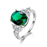Multicolor Women's Rings With Oval Gemstone Topaz Stones 925 Sterling Silver Jewelry Ring Wedding Party Christmas Gift Wholesale