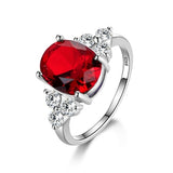 Multicolor Women's Rings With Oval Gemstone Topaz Stones 925 Sterling Silver Jewelry Ring Wedding Party Christmas Gift Wholesale