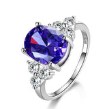 Multicolor Women's Rings With Oval Gemstone Topaz Stones 925 Sterling Silver Jewelry Ring Wedding Party Christmas Gift Wholesale