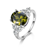 Multicolor Women's Rings With Oval Gemstone Topaz Stones 925 Sterling Silver Jewelry Ring Wedding Party Christmas Gift Wholesale