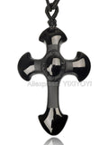 Drop Shipping  Natural Black Obsidian Carved Cross Lucky  pendant free beads necklace for woman man Hand carved Pendants Jewelry