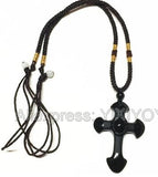 Drop Shipping  Natural Black Obsidian Carved Cross Lucky  pendant free beads necklace for woman man Hand carved Pendants Jewelry