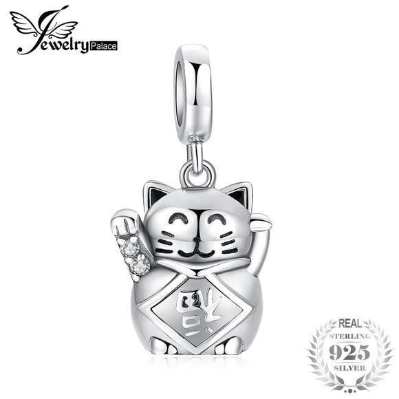 JewelryPalace 925 Sterling Silver Luck Love Lucky Cat Charm Beads For Mother And Daughter Hot Sale Beautiful Gift Trendy Jewelry