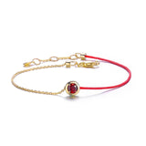 ENZO Real 9K Yellow Gold Bracelet 0.27 Ct Garnet Blue Topaz Available Birth Gemstone Charm Chains For Woman Christmas Jewelry