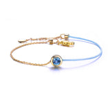 ENZO Real 9K Yellow Gold Bracelet 0.27 Ct Garnet Blue Topaz Available Birth Gemstone Charm Chains For Woman Christmas Jewelry