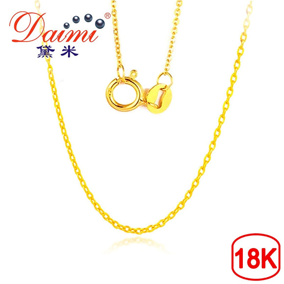 DAIMI 18K White Yellow Gold Chain Pure Gold Necklace Fine Chain Light Chain Gold Necklace