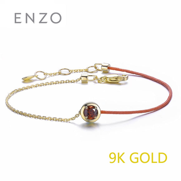 ENZO Real 9K Yellow Gold Bracelet 0.27 Ct Garnet Blue Topaz Available Birth Gemstone Charm Chains For Woman Christmas Jewelry