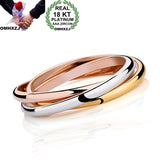 OMHXZJ Wholesale Personality Fashion OL Woman Girl Party Gift Three Colors 18KT Gold Silver Rose Gold Cuff Bangle Bracelet BR168