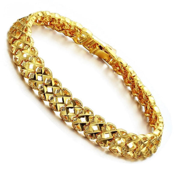 Fashion Bracelet Femme 18K Gold Bracelet Hollow Bracelets for Women Bride Wedding Party Jewelry Christmas Gift