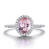 UMCHO 925 Sterling Silver Ring Oval Classic Pink Sapphire Rings For Women Engagement Morganite Wedding Band Fine Jewelr Gift For