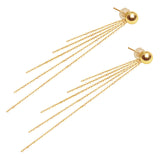 Classic Minimalist Ball 18K Gold bead Tassel Stud Earring for women girls Diameter 3 4 5mm optional real Au 750 stud earring