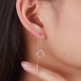 18K Pure Gold Earring Real AU 750 Solid Gold Earrings Nice Simple Geometric Upscale Classic Party Fine Jewelry Hot Sell New 2018