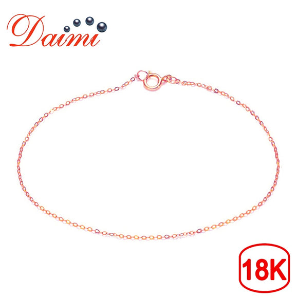DAIMI 18K Gold Chain AU750 Pure Gold Bracelet Chain 18K Rose Gold Chain Light Chain Gold Bracelet