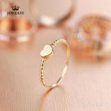 18K Gold Pure Gold Ring Real 18K Solid Gold Rings Fine Heart Beautiful Upscale Trendy Classic Party Jewelry Hot Sell New 2018