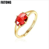 925 sterling silver simple garnet topaz powder crystal net red ring personality hipster students fresh tail ring. J0113