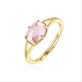 925 sterling silver simple garnet topaz powder crystal net red ring personality hipster students fresh tail ring. J0113
