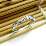 New Style Au750 Ring 18k Yellow Rose White Gold Women Star Shining Band Lucky Carved Ring US Size 7 &8  Fashion