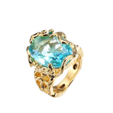 18K Gold Diamond Hollow Ring Classic Pave Setting Valentine Gift Rings for Women Bague Etoile Birthstone Jewelry Party Bizuteria