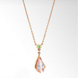 925 sterling silver romantic cherry blossom series pink crystal necklace female J0394