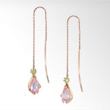 925 sterling silver romantic cherry blossom series pink crystal necklace female J0394