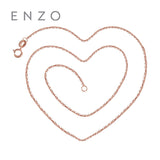 ENZO Geniune 14K Gold Jewelry Necklace All-match Simple Necklaces With Yellow Rose And White Gold  Rolo Chains For Women