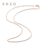 ENZO Geniune 14K Gold Jewelry Necklace All-match Simple Necklaces With Yellow Rose And White Gold  Rolo Chains For Women
