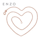 ENZO Geniune 14K Gold Jewelry Necklace All-match Simple Necklaces With Yellow Rose And White Gold  Rolo Chains For Women
