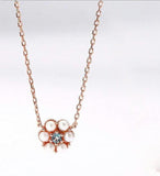 925 sterling silver fashion new red tourmaline topaz flower necklace female J058
