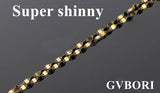 18K Gold Chain Necklace 45CM Yellow Gold Necklace Suitable for Pendant Fine Jewelry lips design Shinny